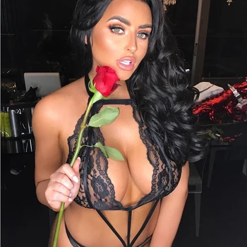 

Sexy Women Lace Bra Sleepwear Bra Sets Lingerie Bandage Halter Lingerie Triangle Cup lencería
