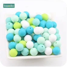 Bopoobo Baby Accessories Teether Green Series 15mm 10pc Food Grade Teething Silicone Bead DIY Nursing Bracelet Baby Teether