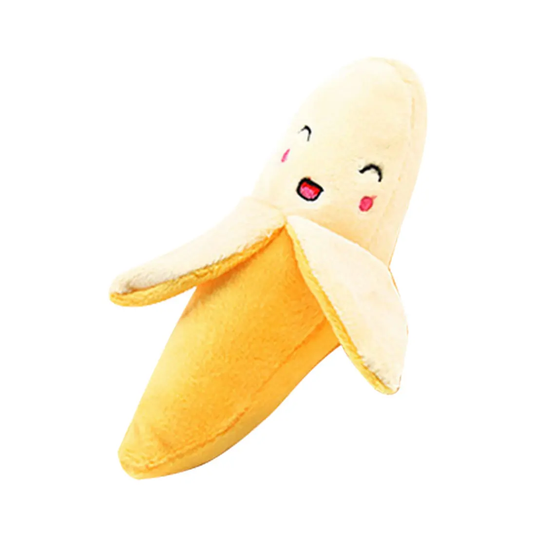 Мягкая игрушка-пищалка скрипучий плюшевый звук фрукты овощи арбуз звезды Кормление морковь банан - Цвет: 12