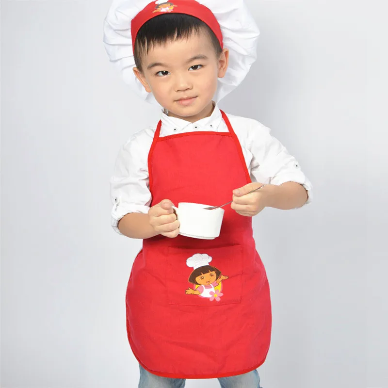 Topi Koki Anak - Merah Anak Apron Set Celemek Lukisan Anak Memasak Dan topi koki anak merah anak apron set celemek lukisan anak memasak dan