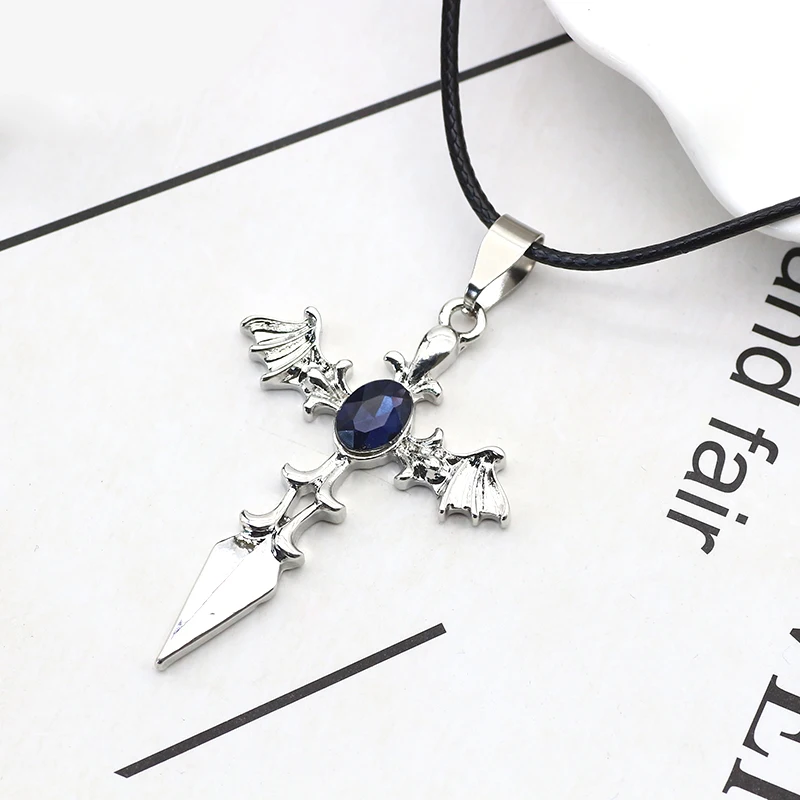 Fashion-Men-Jewelry-Cross-Pendant-Blue-Crystal-Angel-Devil-Wings-Necklaces-Pendants-Metal-Leather-Chain-Necklace (1)