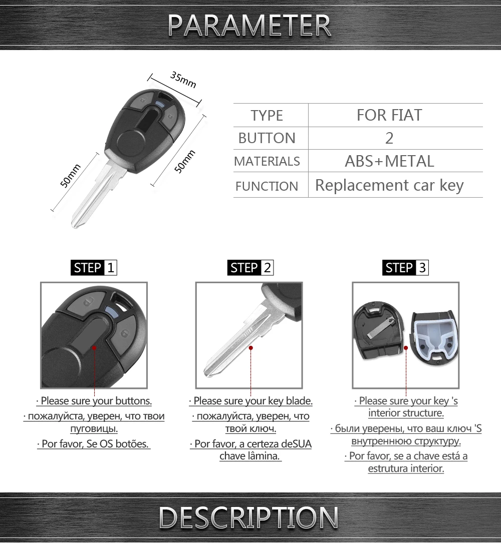 KEYYOU 2 кнопки дистанционного ключа автомобиля оболочки для Fiat Positron корпус для ключа с транспондером пустой чехол Замена