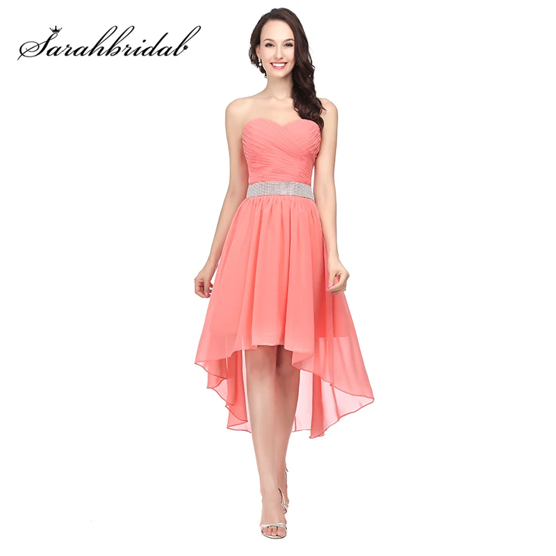 Coral High Low Dresses