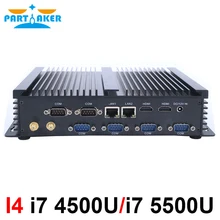 Fanless Industrial Mini PC i7 4510U 4500U i7 5500U Barebone Mini PC i7 Windows 10 ITX Computer 2 LAN 2 HDMI 6 COM 8 USB Nettop