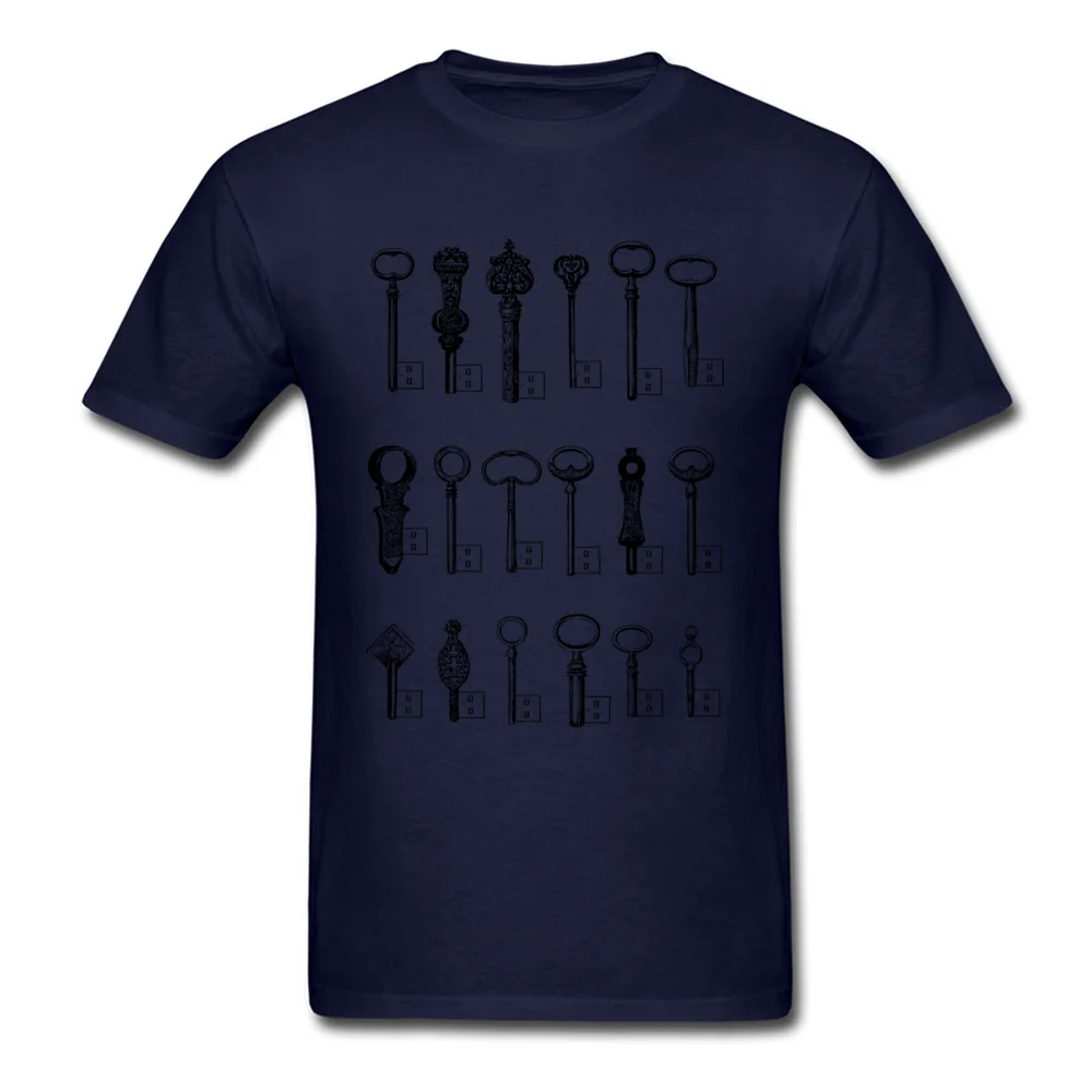 Customized Short Sleeve Tees Mother Day Round Collar 100% Cotton Men T-shirts Usb Keys Customized Top T-shirts Slim Fit Usb Keys navy