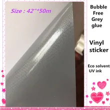 4"* 50 м без пузырьков Серый Клей Съемная виниловая наклейка рулон для эко растворителя УФ для принтера для широкоформатной печати