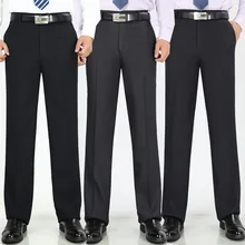 Весна лето мужские офисные брюки с высокой талией тонкие свободные деловые повседневные брюки против морщин профессиональные брюки