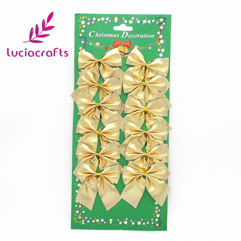 Lucia crafts, 5,5 см, Рождественский бант, украшение на елку, праздничные вечерние украшения для дома, 1 карта/партия, H0363