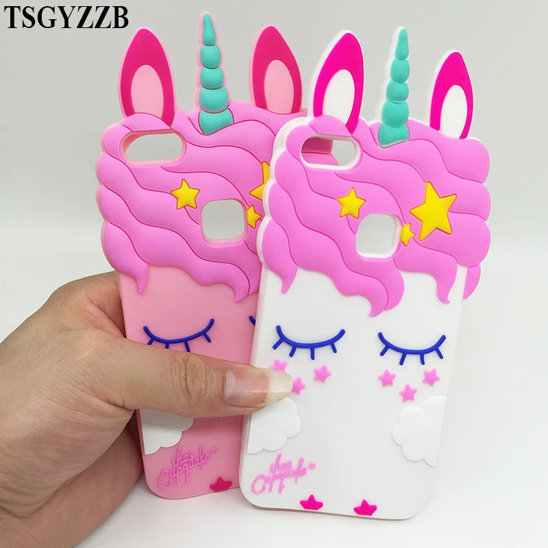 

For Huawei P8 Lite 2017 / Honor 8 Lite Case Cover Cute 3D Unicorn Soft Silicone Case For Huawei P9 Lite 2017 P10 Lite Cover Capa