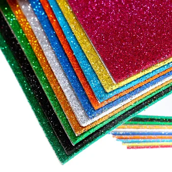

20x30cm Colored Kindergarten Children Diy Scrapbooking Craft Flash Foam Paper 10pc/pack Handmade Gold Dust Sponge Paper