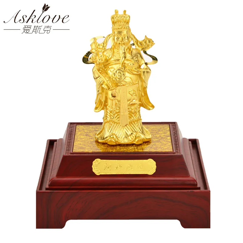 

Asklove Feng shui God of wealth 24K Gold foil ornaments Gold Figurine Bonsai Lucky Office Gifts Home decoration accessories