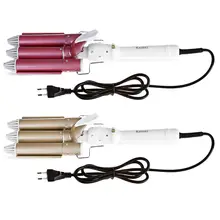 Профессиональные щипцы для завивки волос, керамический тройной баррель, щипцы для завивки волос, волнистый Вэйвер, инструмент для укладки, EU Plug KM-926