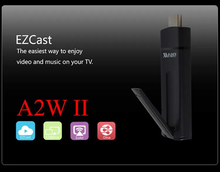 Measy A2W II EZCast программный ключ Chromecast tv Stick Airplay DLNA Miracast ключ WiFi Дисплей беспроводной HDMI передатчик приемник