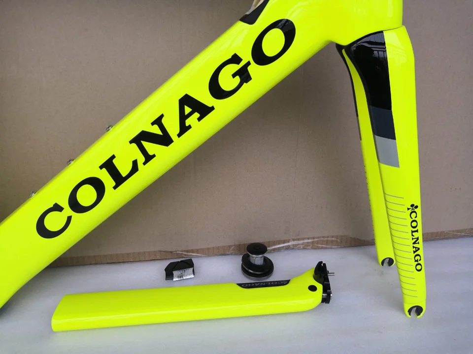 T12 цветная карбоновая рама для шоссейного велосипеда fluo желтый черный Colnago, углеродная рама для велосипеда, может быть XDB корабль