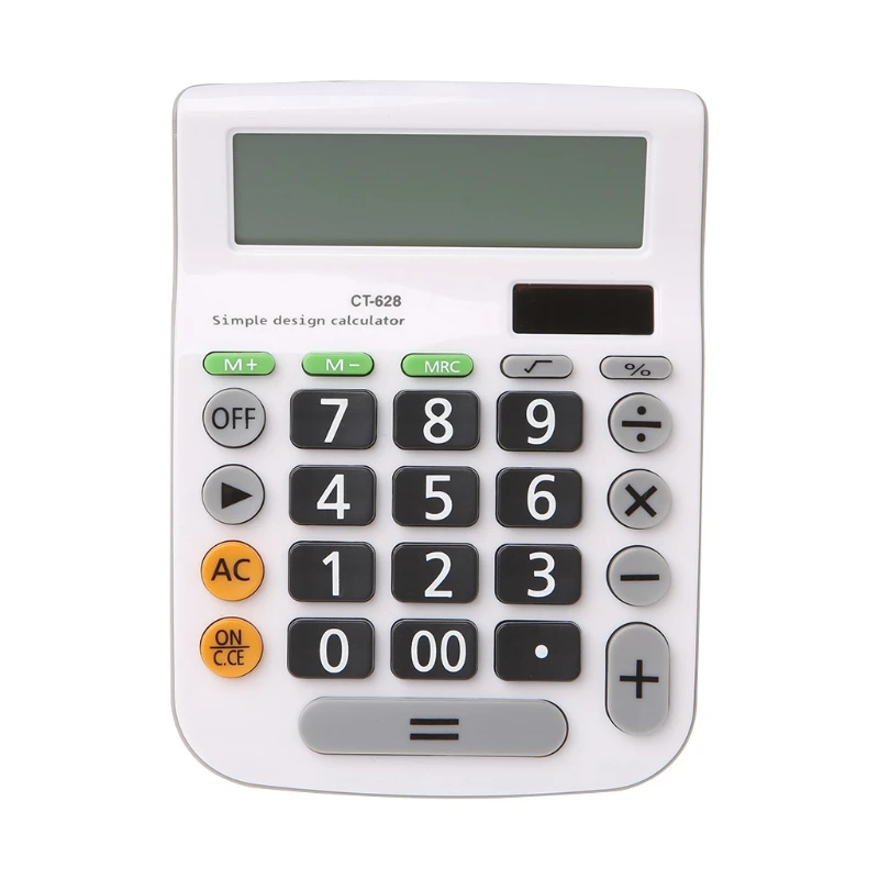 

12-Digits Scientific Calculator Solar Battery Dual Power Large Display Office Desktop Calculator CT-628
