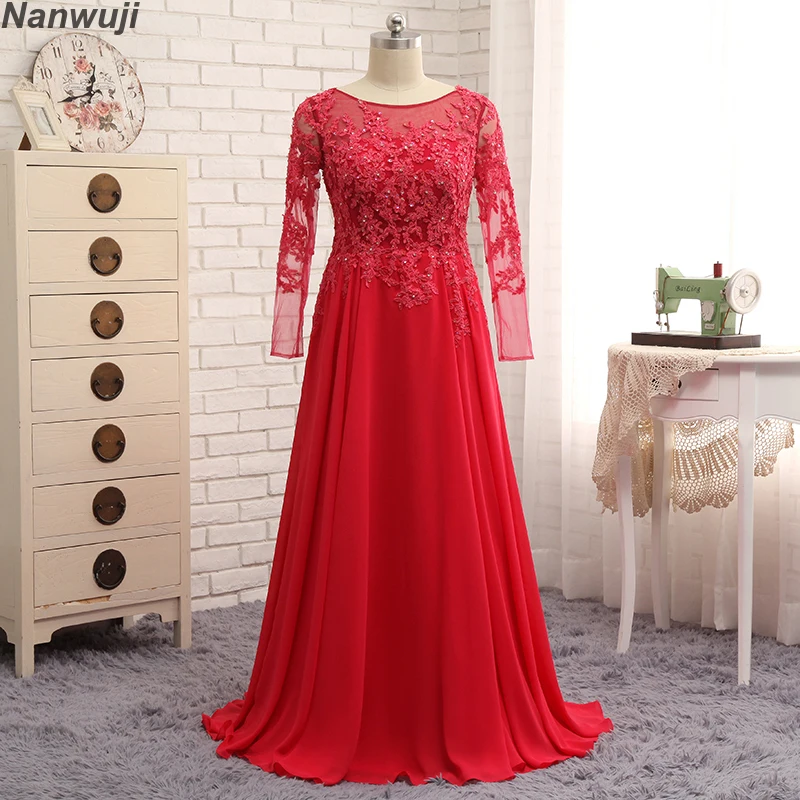 

Robe De Soiree Real PhotoLuxury Long Sleeve Evening Dress Cheap Chiffon