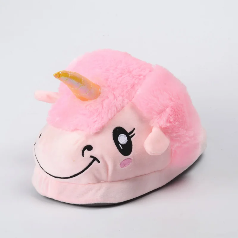 Lovely Christmas Easter Gifts Plush Couple Shoes Cartoon Unisex Unicorn Slippers for Women Winter Thick Indoor