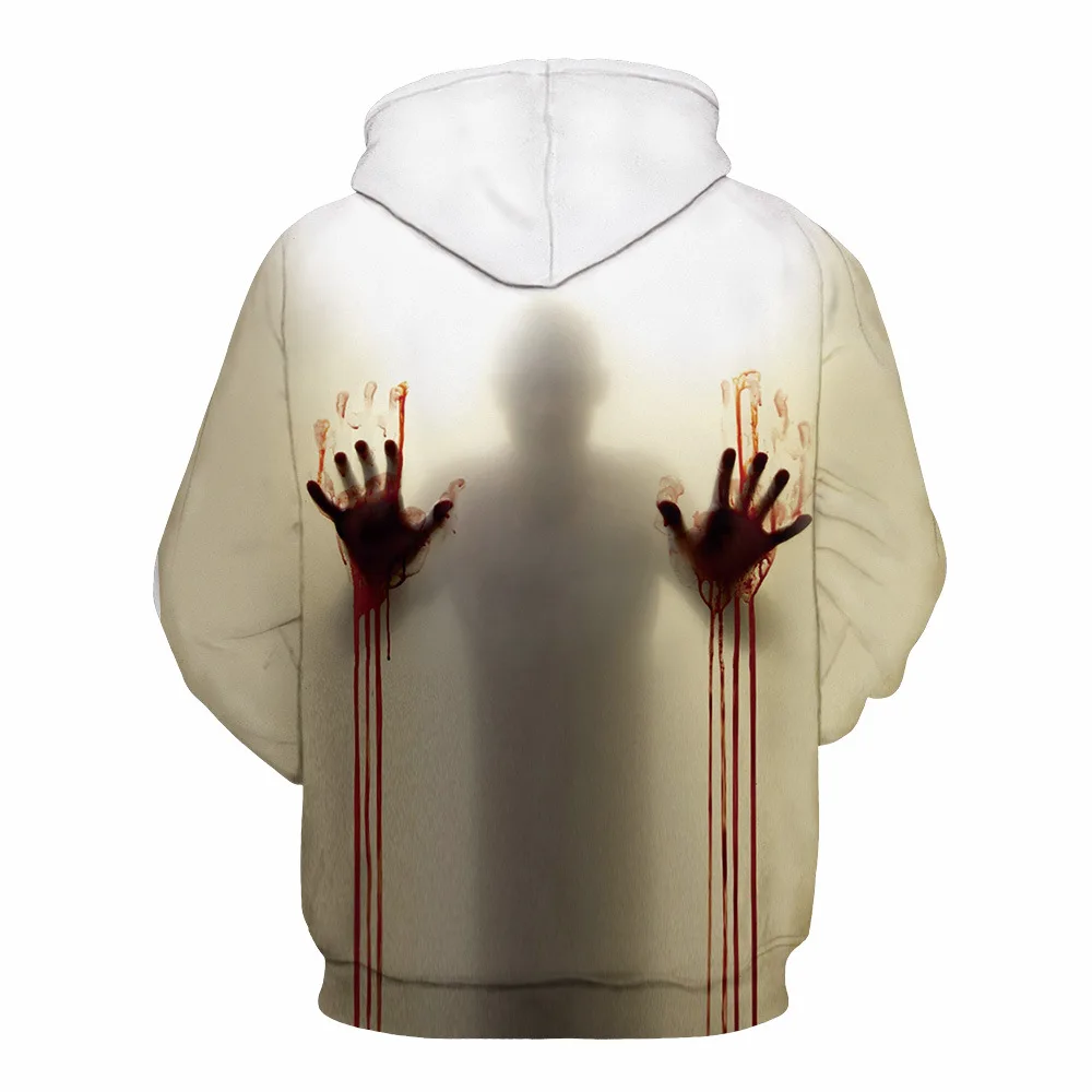  3D Print Wound Horror Blood Hoodies Sweatshirts Women Men I'M FINE Letter Hoodie Jumper Tracksuit P