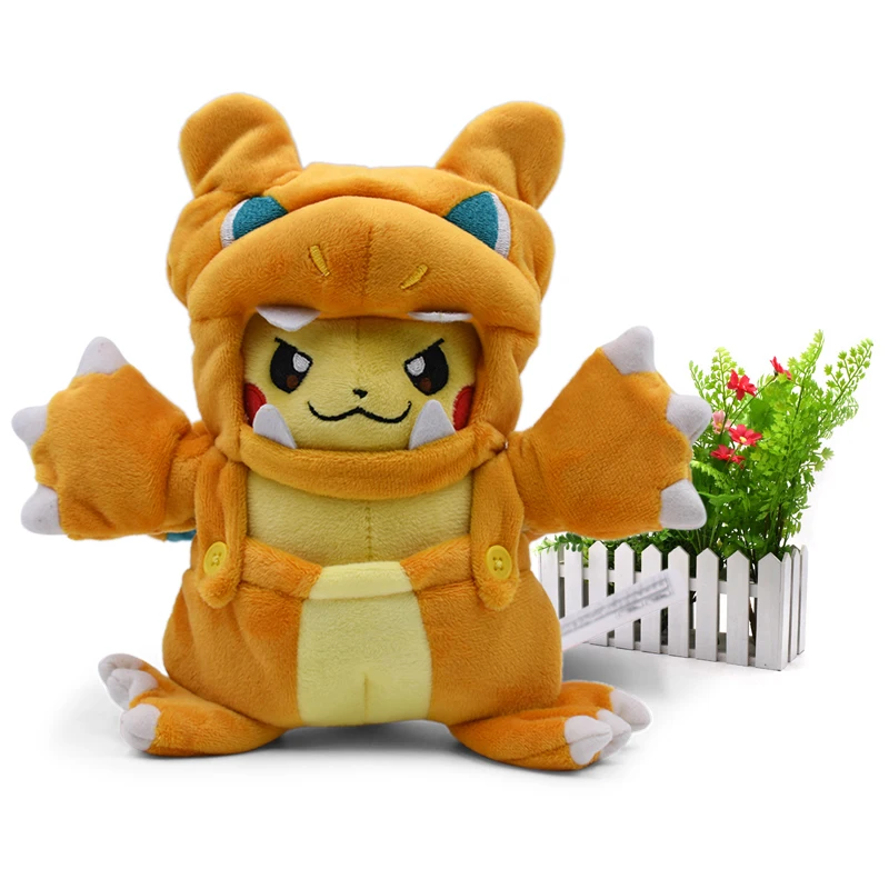 

10 pcs/set Anime Cartoon Doll Pikachu Cosplay Charizard Plush Soft Stuffed Toys Great Christmas Peluche Gift For Children