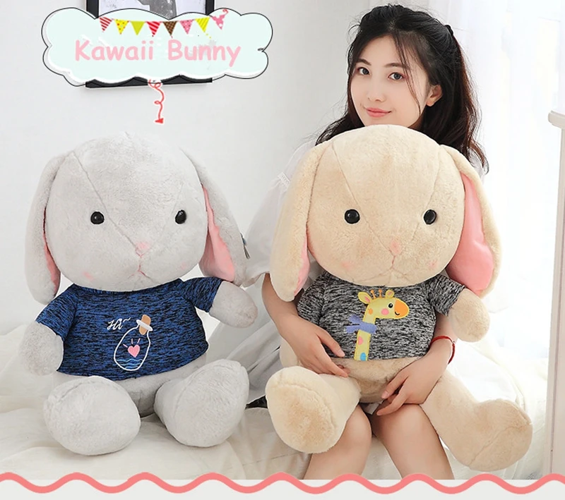 Dorimytrader Kawaii Cartoon Bunny Plush Doll Large Stuffed Soft Rabbit Toy Sleeping Pillow Wedding Deco 70cm 100cm DY50274  (11)