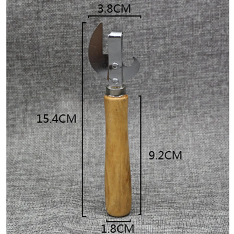 Can Opener Wooden Handle Can-opener Canned Knife Kitchen Tool Iron Plating Bottle Beer Opener (7)