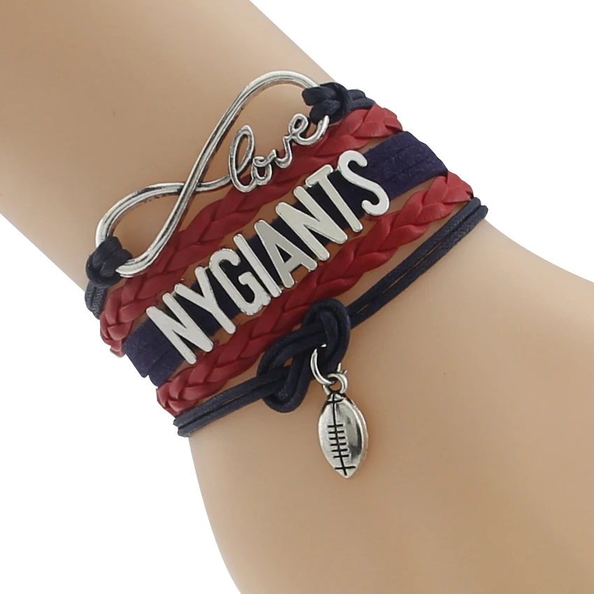 Infinity Love Ny Giants Football Team Bracelet Blue Red Customized Infinity Love Ny Giants Football Team