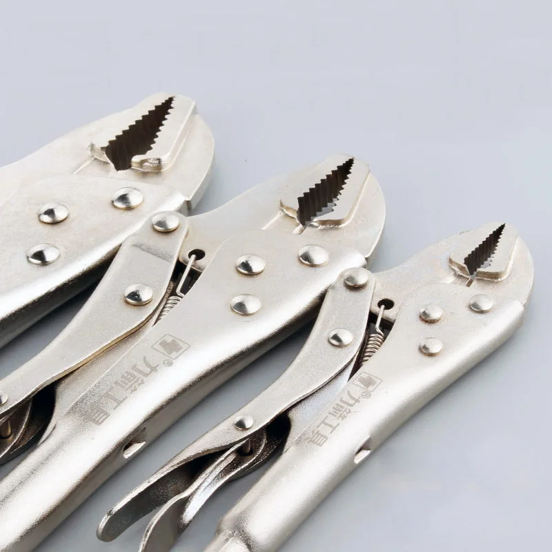 LIJIAN 6"/9" Curved Jaw Lock Grip Plier Carbon Steel Silver Tone curved