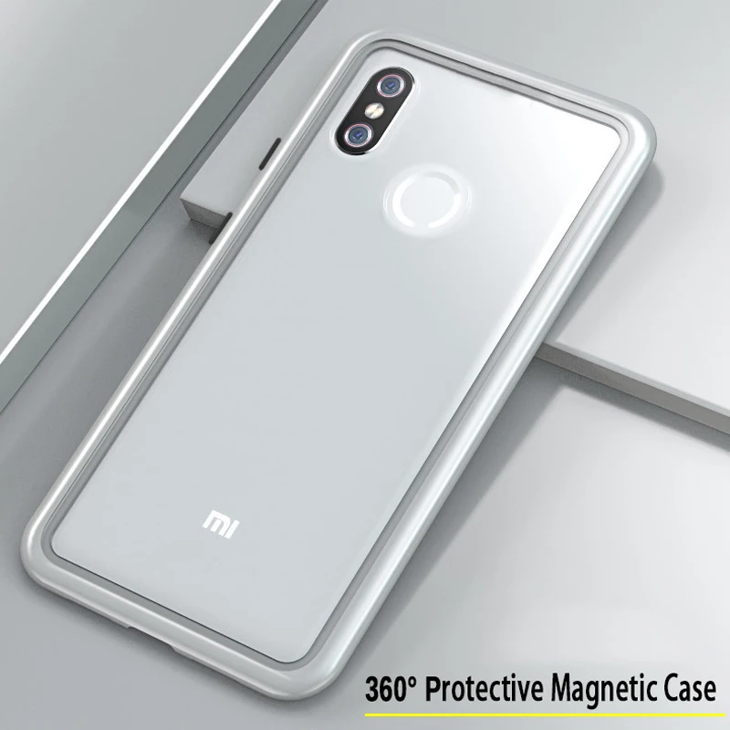 

360 Safety Protective Magnetic Adsorption Metal Case For Xiaomi Pocophone F1 Mi 8 Lite 6X A2 Flip Cover For Redmi Note 5 6 Pro