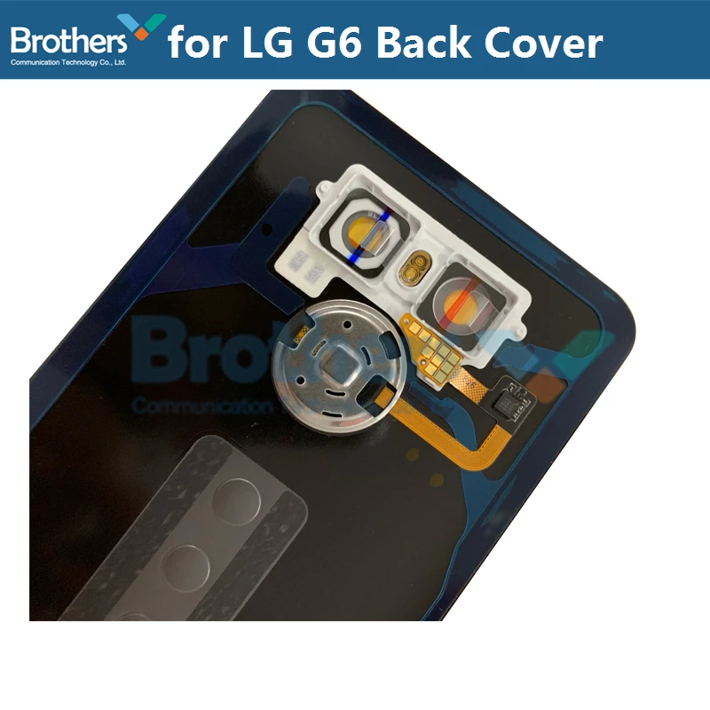 Back Cover for LG G6 Battery Housing with Fingerprint Flex Cable + Camera Lens Circle for LG G6 H870 Battery Door Replacement  (8)