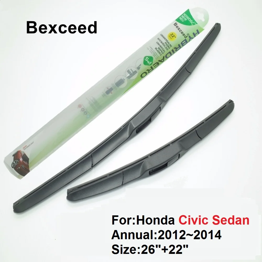 For Honda Civic Sedan 26"+22"High Quality Bexceed of Car windshield hybrid wiper blade 2012 2013 2013 Honda Civic Sedan Windshield Wiper Size