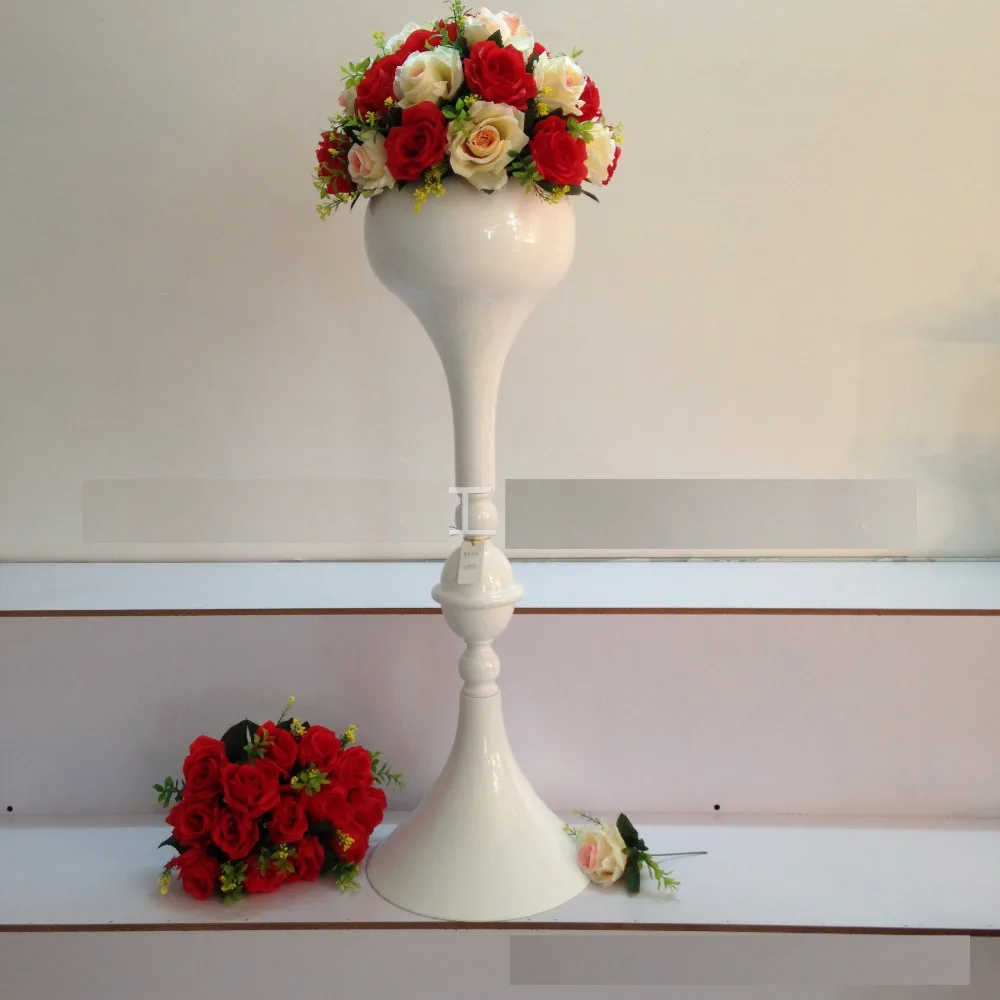 Best selling white iron Wedding flower stand Centerpiece Vase 90cm of