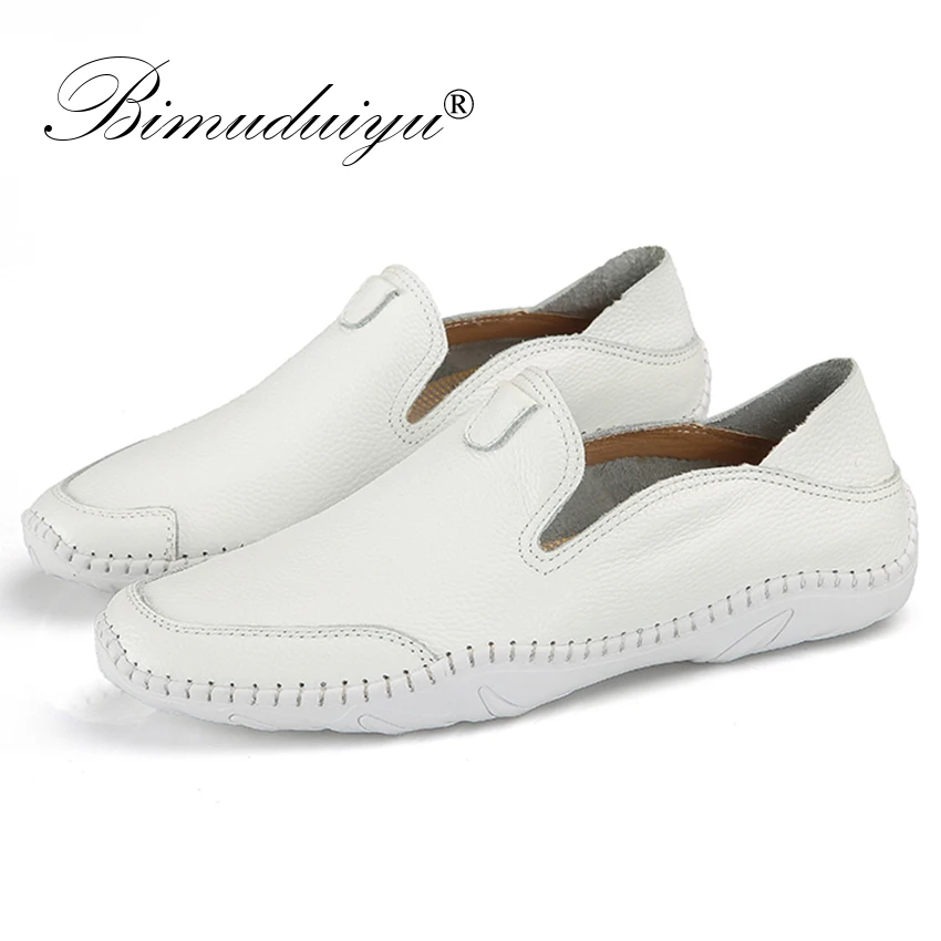 BIMUDUIYU Large Size 38-47 Slip on Casual Italian Men Loafers Fashion Handmade Genuine Leather Men's Soft Moccasins Flats Shoes BIMUDUIYU Large Size 38-47 Slip on Casual Italian Men Loafers Fashion Handmade Genuine Leather Men's Soft Moccasins Flats Shoes