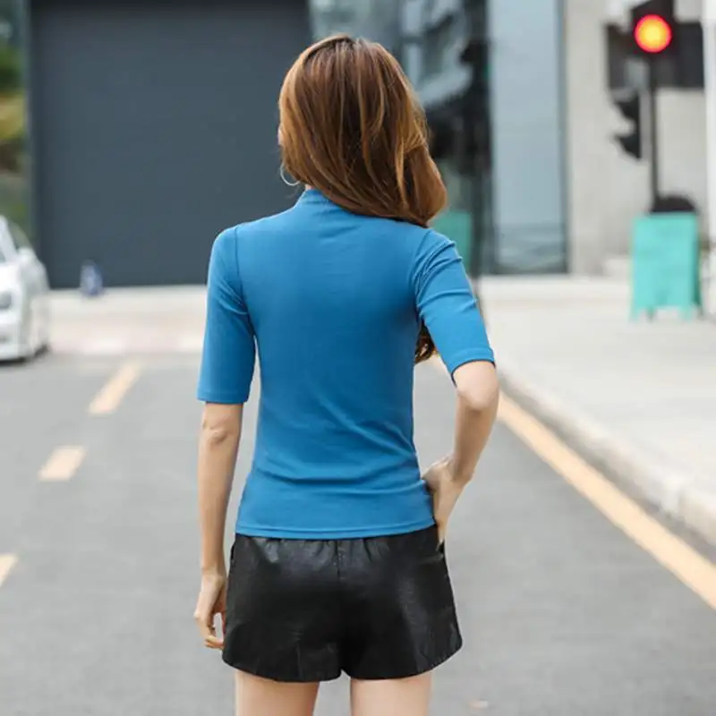 GIGOGOU весенне-летняя женская футболка в Корейском стиле, футболка с коротким рукавом из 95% хлопка, облегающая женская футболка, женская футболка 3XL
