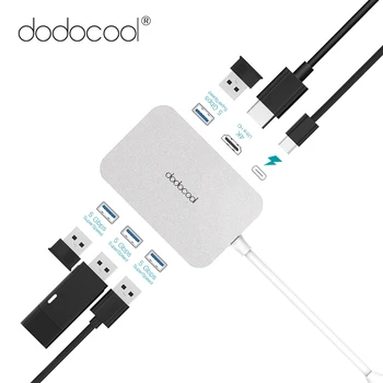 

dodocool 6-in-1 Aluminum Alloy Multifunction USB C Hub with Type-C Power Delivery 4K Video HDMI 4 USB 3.0 Ports for MacBook Pro