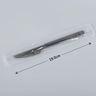 Пластиковая Вилка для фруктового салата, одноразовая индивидуальная упаковка, черная полупрозрачная длинная ручка, утолщенная ложка для ножа, без запаха - Цвет: 1