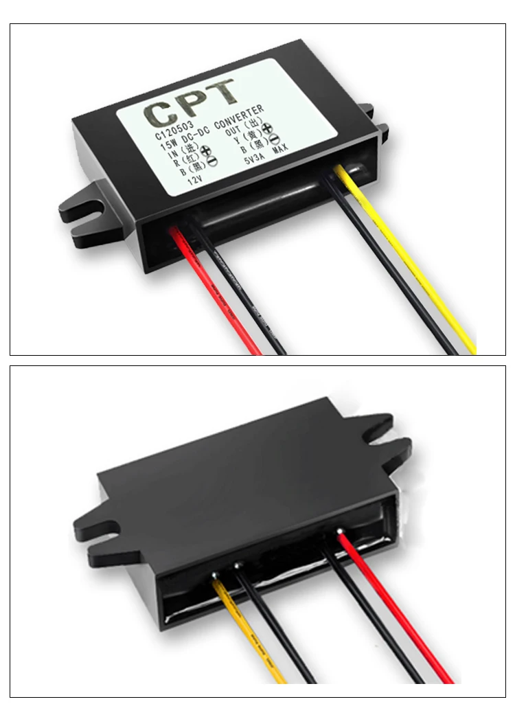 CPT 12Vdc до 5Vdc преобразователь 12В до 5В 3A 15 Вт DC понижающий преобразователь 12 вольт до 5 вольт 3 Ампер 15 Ватт понижающий автомобильный источник питания