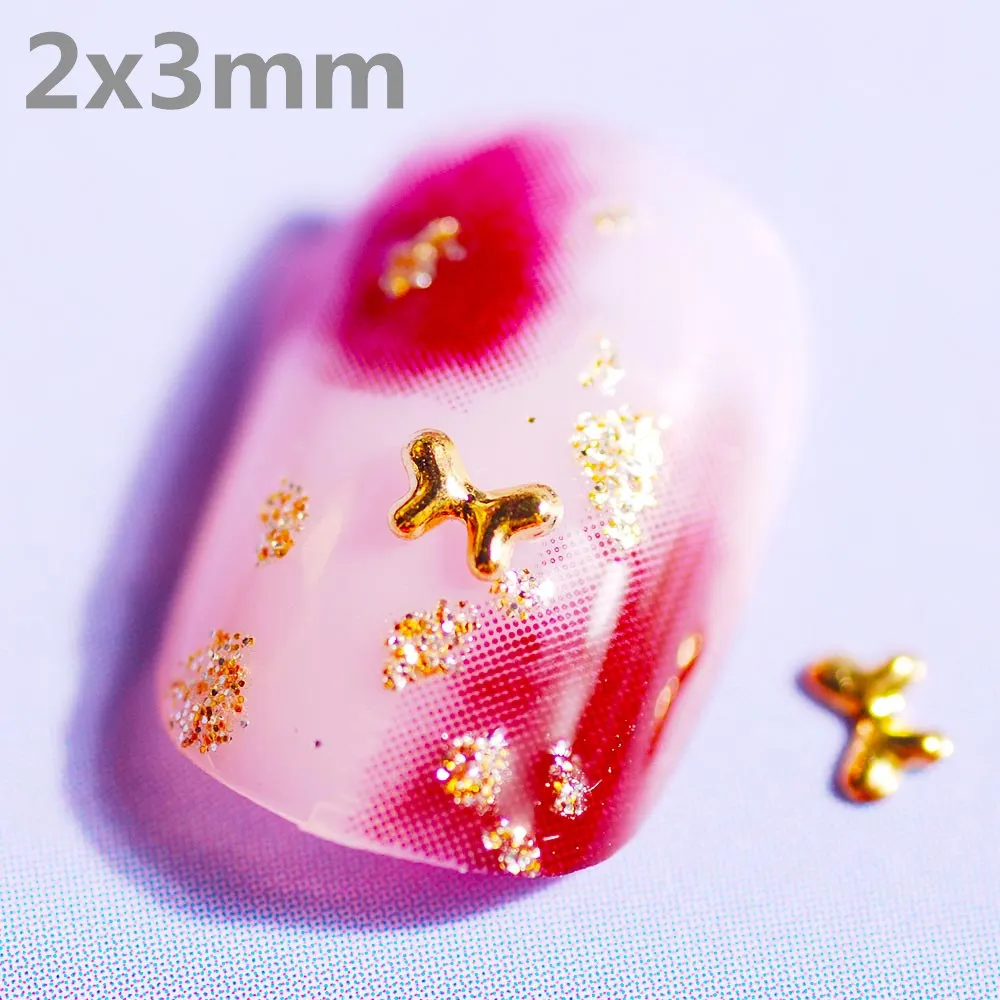 Ультра-тонкие украшения для ногтей своими руками металлические ломтики 500 шт золотые заклепки фрукты четырехлистный клевер 3D дизайн УФ гель для ногтей инструмент Аксессуары - Цвет: Butterfly