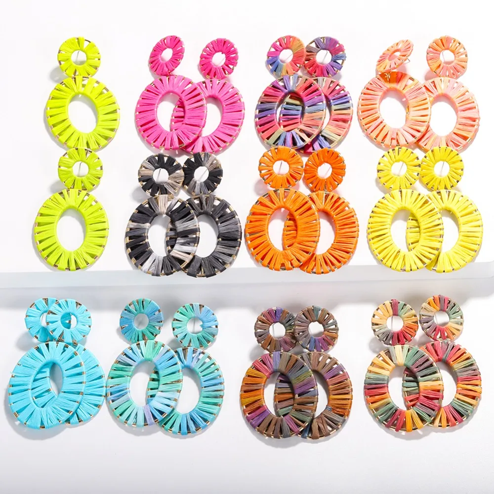 

Dvacaman Double Round Geometric Drop Earrings for Wedding Wholesale Rainbow Statement Earrings Dropshipping Jewelry Girls Party