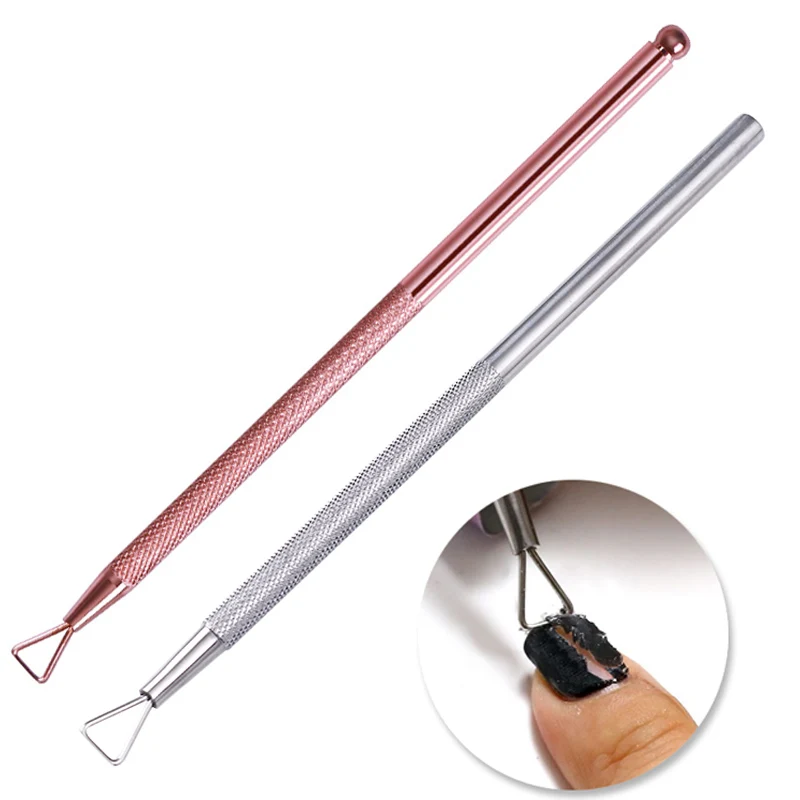 

NICOLE DIARY Rose Gold Silver Stainless Steel Stick Rod UV Gel Polish Remover Wet Paper Nail Care Nail Art Tool