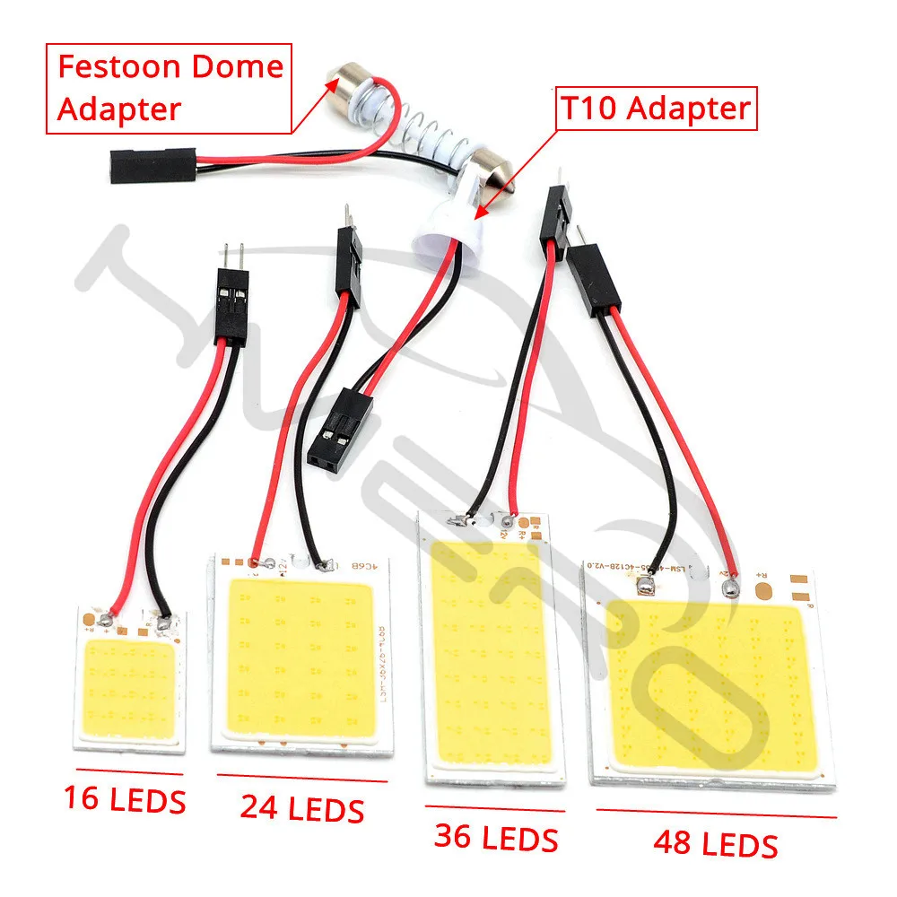 Hviero White Red Blue T10 Cob 24 SMD 36 SMD Car Led Vehicle Panel Lamps Auto Interior Reading Lamp Bulb Light Dome Festoon BA9S DC 12v