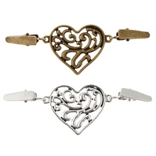 Vintage Heart Shape Cardigan Sweater Clip Cloak Blouse Shirts Collar Clasp Fastener Brooch Pin Button Vintage Heart Shape Cardigan Sweater Clip Cloak Blouse Shirts Collar Clasp Fastener Brooch Pin Button