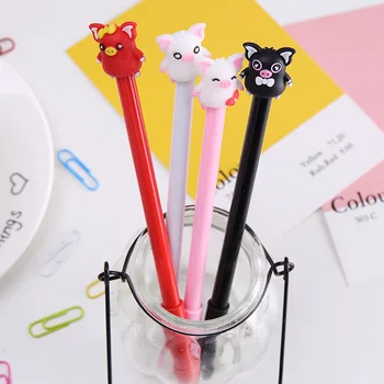 

48pcs/lot Creative Stationery Kawaii Cartoon Pig Gel Pen 0.5mm Black Water Ink Office School Pens Promotion Gift
