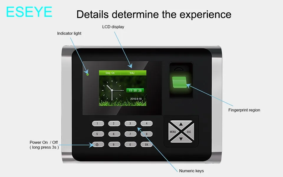 Биометрическая система посещаемости времени TCP/IP USB контроль доступа к отпечаткам пальцев Время часы сотрудников устройство используется для офиса