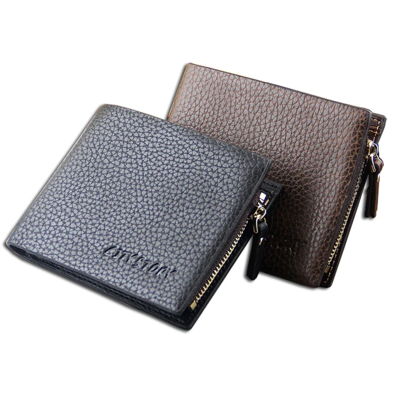 Leather Purses Wallets with Coin Pocket Top Quality Brand Male Clutch