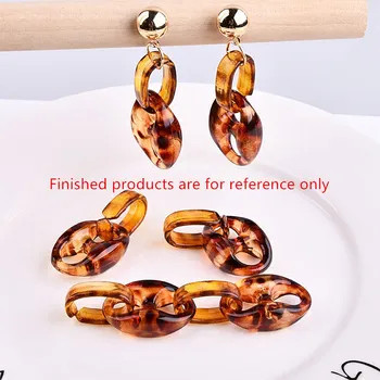 

Min order 20pcs/lot colorful Leopard printing resin Oval detachable connection chain shape fahsion charms diy jewelry mkaing