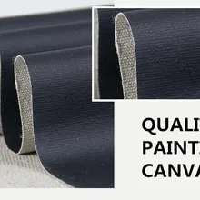 6" черный загрунтованный профессиональная живопись льна холст рулон 1.7 м Широкий рулон