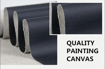 

67" Black primed professional painting linen blend canvas roll 1.7m wide roll