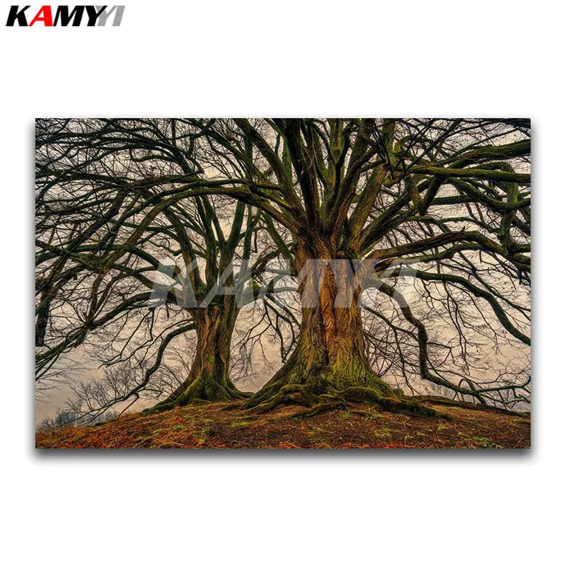 

Full Square Diamond embroidery Cross stitch scenery Full Round Diamond mosaic Big tree 3D DIY Diamond painting art