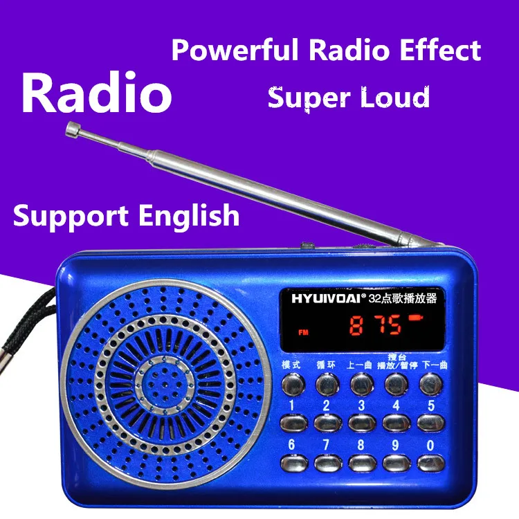 1 Retro Portable Digital FM Radio Outdoor Sports Mini Radio FM Receiver Support SD TF Card Music Loudspeaker FM Radio for Old Man