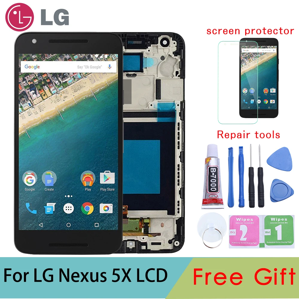 

Tested Original 5.2" Black Display For LG Nexus 5X LCD Touch Screen Digitizer Replacement For LG Nexus 5X Display H791
